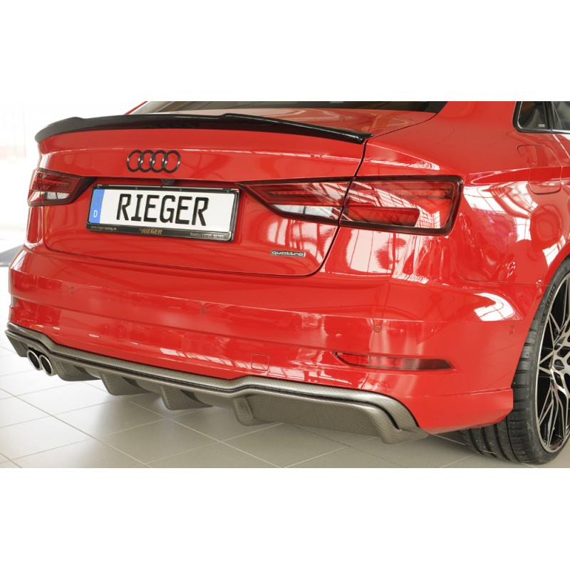 DIFUSOR TRASERO AUDI A3 8V Sedan Cabrio S LINE 2016  CARBON LOOK