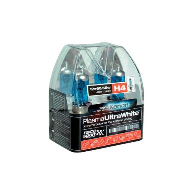 ESTUCHE BOMBILLA H4  ldquo PLASMA rdquo  SUPER BLANCA  2 UDS