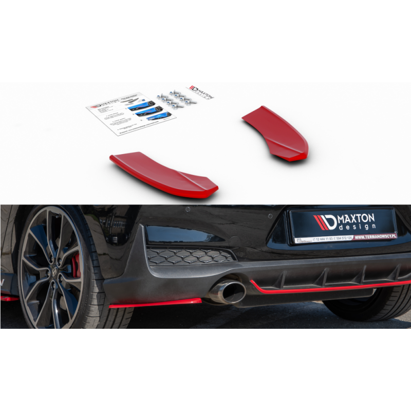 SPLITERS PARACHOQUES TRASERO HYUNDAI I30 N MK3 2016  MAXTON ROJO